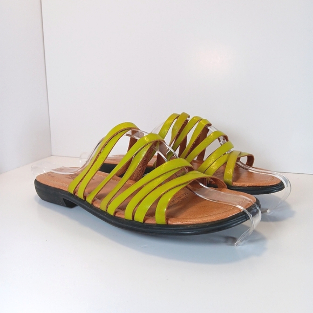 Diffusion Women's Leather Strappy Sandals Vibrant Green Size 9